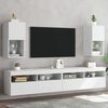 vidaXL TV Cabinet Set of 2 White Engineered wood, Glass Medium