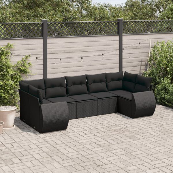 vidaXL Garden Sofa Set Black