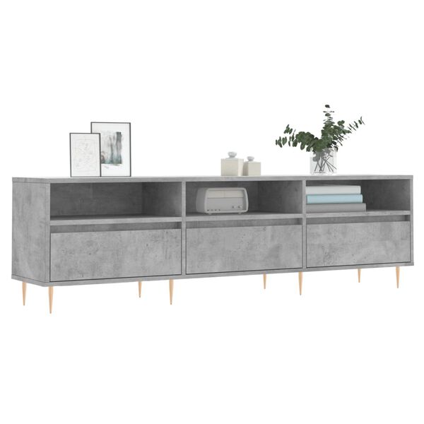 vidaXL TV Cabinet Concrete grey Engineered wood, Iron Large TV Cabinet