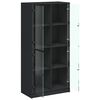vidaXL Highboard Black Engineered wood, glass Slim Highboard