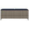 vidaXL Patio Bench with Cushion Gray 43.3"x11.8"x15.9" Poly Rattan