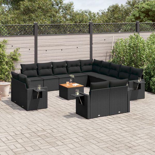 vidaXL Garden Sofa Set Black