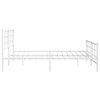 vidaXL Bed Frame White Powder-coated steel Full Bed Frame Rectangular