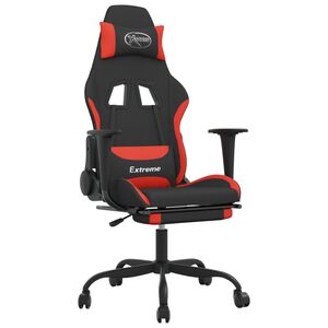 vidaXL Gaming Chair Black and red Polyester, Metal, Plywood, Foam Standard