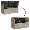 vidaXL Garden Sofa Light gray PE rattan, powder-coated steel 2-seater