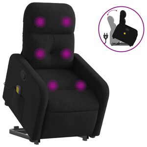 vidaXL Stand Up Massage Recliner Chair Black Fabric, metal, plywood