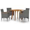 vidaXL 5 Piece Patio Dining Set Gray