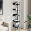 vidaXL Bookshelf Black Engineered wood, powder-coated steel Tall