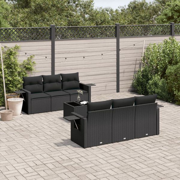 vidaXL Garden Sofa Set Black