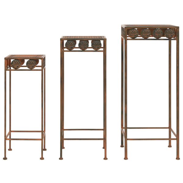 vidaXL Plant Stand Rusty Metal Set of 3 sizes: Large, Medium, Small