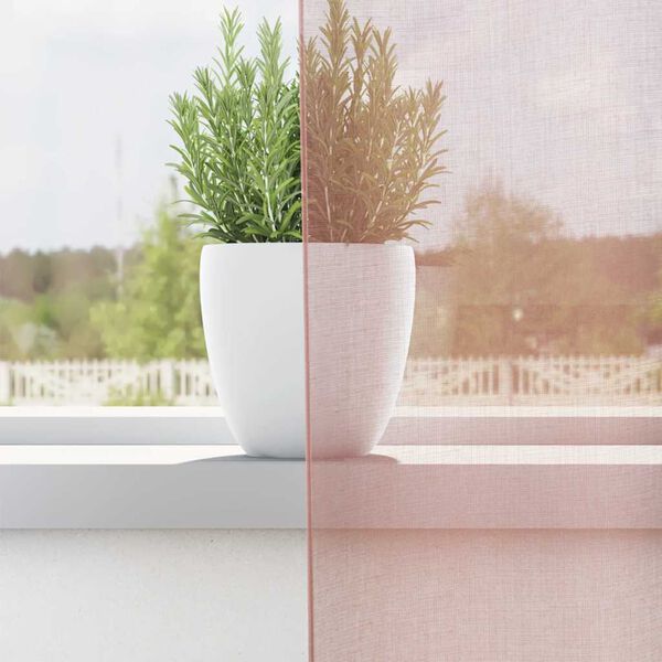 vidaXL Voile Curtains with Grommets 2 pcs Pink 55.1x55.1"