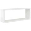 vidaXL Wall Shelf Set of 2 High gloss white Engineered wood Medium