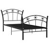 vidaXL Bed Frame Black Powder-coated metal Twin Durable Bed Frame