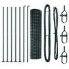 vidaXL Fence with Post Green 3.94 x 32.81 ft Steel