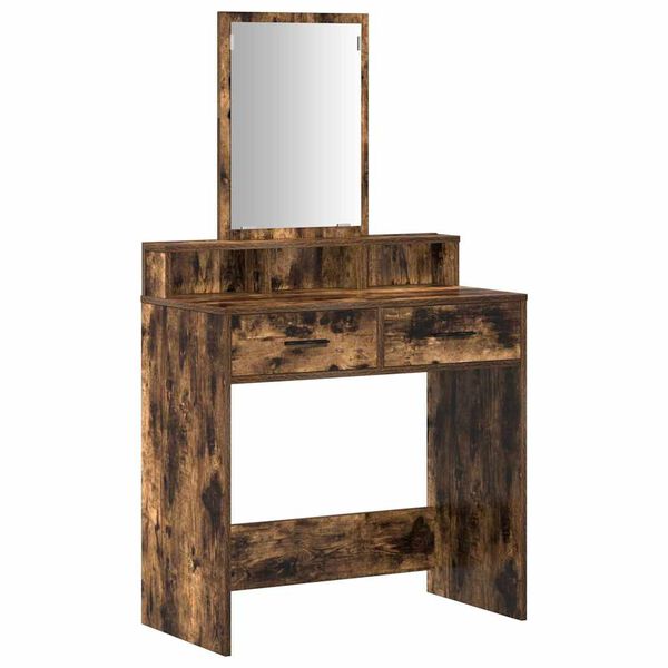 vidaXL Dressing Table with Drawer Smoked Oak 31.10 x 16.14 x 55.12 in