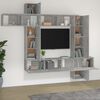 vidaXL 9 Piece TV Stand Set Concrete Gray Engineered Wood