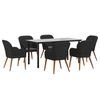 vidaXL Garden Dining Set Black Powder-Coated Steel Large Durable