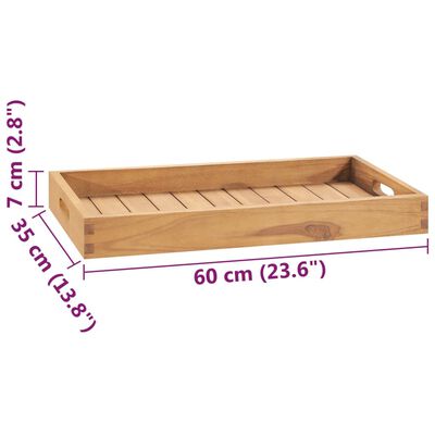 vidaXL Serving Tray 23.6"x13.8" Solid Wood Teak