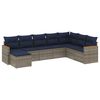 vidaXL 8 Piece Garden Sofa Set with Cushions Grey Poly Rattan