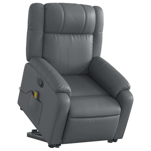 vidaXL Stand Up Massage Recliner Chair Grey