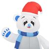 vidaXL Inflatable Polar Bear White, Red, Green, Blue Fabric Large