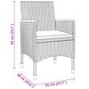 vidaXL Garden Dining Set Grey PE rattan, powder-coated steel, tempered glass