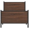 vidaXL Bed Frame Brown Oak Steel, Engineered Wood Twin Bed Frame