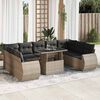 vidaXL Garden Sofa Set Gray PE rattan, powder-coated steel, tempered glass