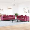 vidaXL 2 Piece Sofa Set with Pillows Wine Red Velvet