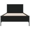 vidaXL Bed Frame Black Engineered wood, metal Single Modern Bed Frame
