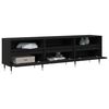 vidaXL TV Cabinet Black Oak 59.06 x 11.81 x 17.72 in Engineered Wood