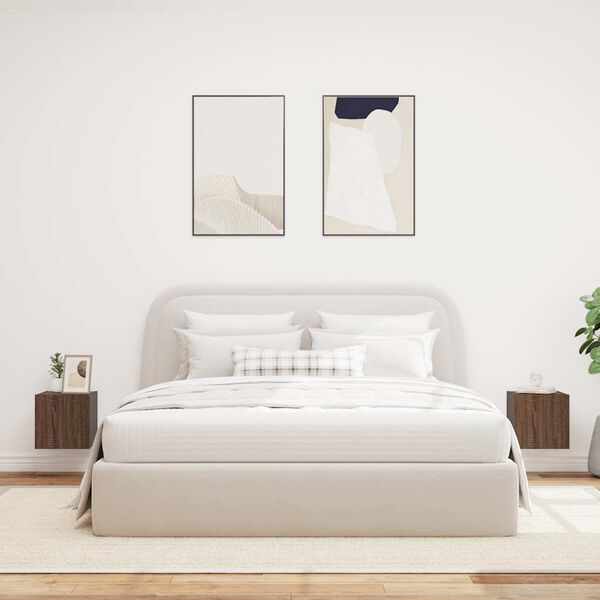 vidaXL TV Wall Cabinet Set of 2 Brown Oak Engineered wood