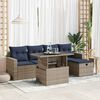 vidaXL 6 Piece Patio Sofa Set with Cushions Grey Poly Rattan