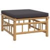 vidaXL Garden Lounge Set Dark Grey Bamboo and Polyester Medium Modular