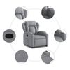 vidaXL Recliner Chair Light Gray Polyester Single Adjustable Footrests