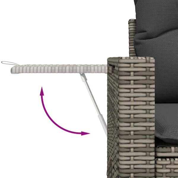 vidaXL Garden Sofa Set Light Grey PE Rattan Large Modular