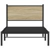 vidaXL Bed Frame Sonoma oak Steel, engineered wood Twin Bed Frame