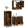vidaXL Bathroom Furniture Set Smoked Oak Engineered wood, metal, glass