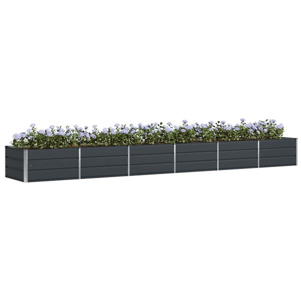 vidaXL Planter Anthracite 188.98 x 31.50 x 17.72 in Steel