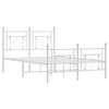 vidaXL Bed Frame White Powder-coated steel Double Bed Frame