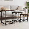 vidaXL Nesting Coffee Table Set of 3 Smoked Oak Engineered Wood Small