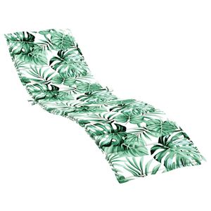 vidaXL Sun Lounger Cushion Leaf Pattern Oxford fabric (100% polyester)