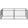 vidaXL Dog Kennel Black Steel 78.7x39.4x27.6 in Durable Dog Kennel
