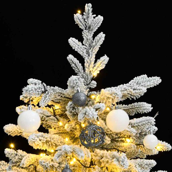 vidaXL Artificial Hinged Christmas Tree 150 LEDs & Ball Set 59.1"