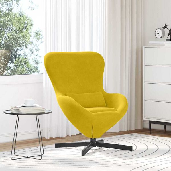 vidaXL Egg Chair Yellow 24.80 x 28.74 x 35.43 in Velvet