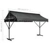 vidaXL Awning Anthracite Powder-coated steel, 100% polyester with PU coating