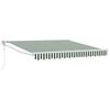 vidaXL Retractable Awning Green and white 137.80" x 98.43" fabric