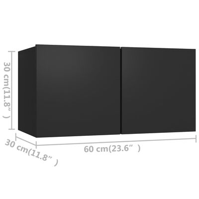 vidaXL 6 Piece TV Stand Set Black Engineered Wood