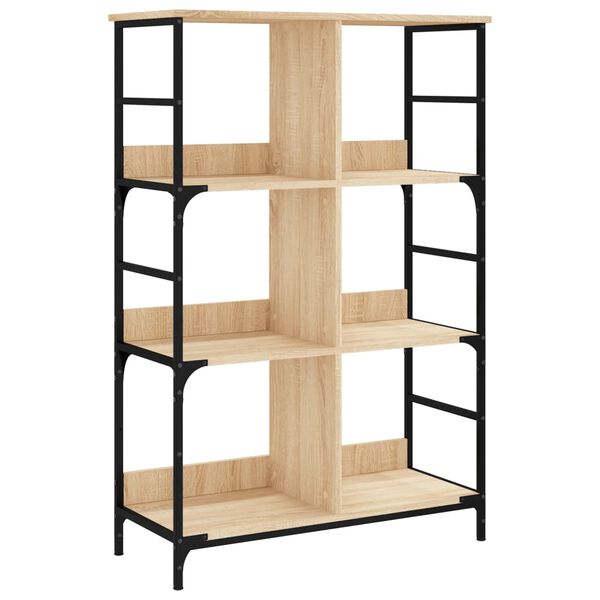 vidaXL Bookshelf Sonoma Oak Engineered wood, steel 30.9 x 13.0 x 46.3 in