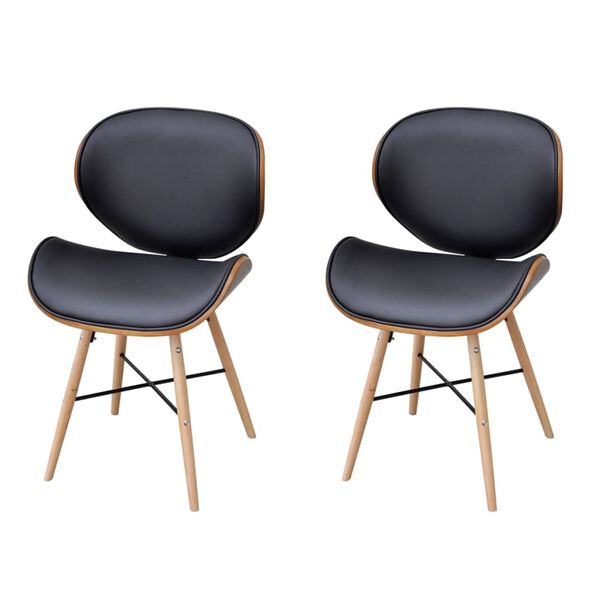 vidaXL Dining Chair Set of 2 Black